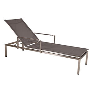 Šedé kovové záhradné lehátko Sienna - Garden Pleasure