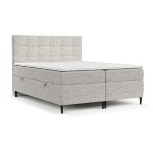 Svetlosivá boxspring posteľ s úložným priestorom 200x200 cm Urbaneo – Maison de Rêve