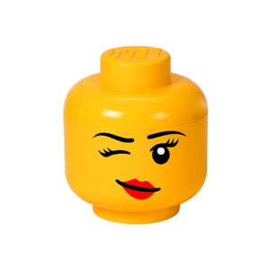 Žltý úložný box v tvare hlavy LEGO® Winky, ⌀ 16,3 cm