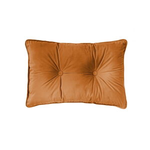 Oranžový vankúš Tiseco Home Studio Velvet Button, 40 x 60 cm
