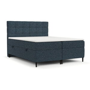 Tmavomodrá boxspring posteľ s úložným priestorom 160x200 cm Urbaneo – Maison de Rêve