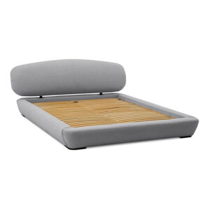 Sivá čalúnená dvojlôžková posteľ s úložným priestorom s roštom 140x200 cm Odette – Scandic