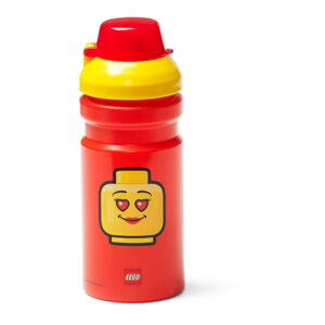 Červená fľaša na vodu s žltým vekom LEGO® Iconic, 390 ml