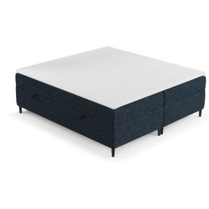 Tmavomodrá boxspring posteľ s úložným priestorom 140x200 cm Araya – Maison de Rêve