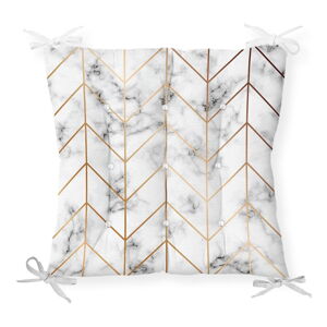 Sedák na stoličku Minimalist Cushion Covers Gray Gold Marble, 40 x 40 cm