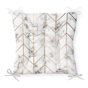 Sedák na stoličku Minimalist Cushion Covers Gray Gold Marble, 40 x 40 cm