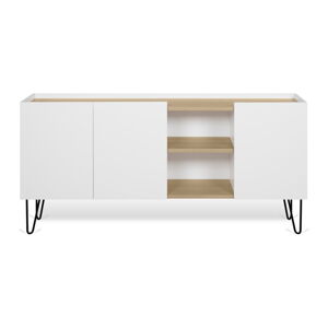 Biela komoda s 3 policami a 3 dvierkami TemaHome Nina, 180 x 83 cm