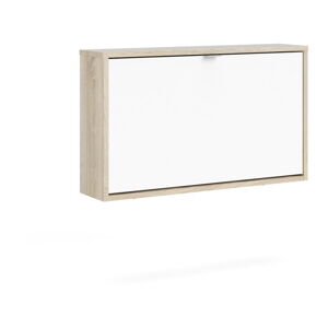 Biela skrinka na topánky s rámom v dubovom dekore Tvilum Shoes, hĺbka 17 cm