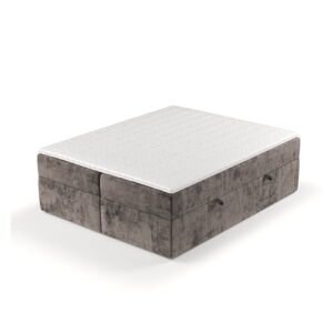 Hnedá boxspring posteľ s úložným priestorom 200x200 cm Yoko – Maison de Rêve