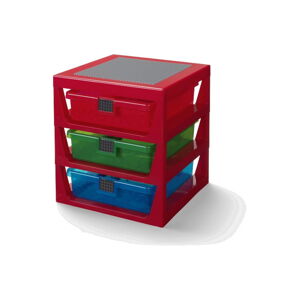 Červený organizér s 3 zásuvkami LEGO® Storage