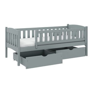 Sivá detská posteľ s úložným priestorom 70x160 cm Gucio - Lano Meble