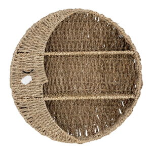 Detská nástenná knižnica z morskej trávy v prírodnej farbe 65x65 cm Moony – Bloomingville Mini