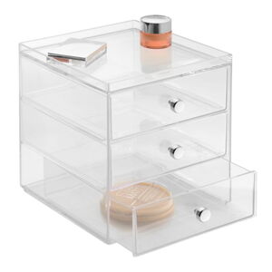 Transparentný organizér 3 zásuvkami iDesign Drawers, výška 18 cm