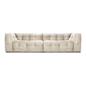 Béžová zamatová pohovka Windsor & Co Sofas Vesta, 280 cm