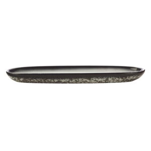 Bielo-čierny keramický tanier Maxwell & Williams Caviar Baguette