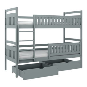 Sivá poschodová detská posteľ s úložným priestorom 80x180 cm Ignas - Lano Meble