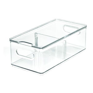 Transparentný úložný box s vekom iDesign The Home Edit, 30,5 x 15,2 cm