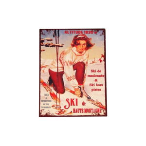 Kovová ceduľa 25x33 cm Ski – Antic Line