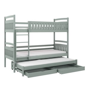 Sivá poschodová detská posteľ s úložným priestorom 80x200 cm Blanka - Lano Meble