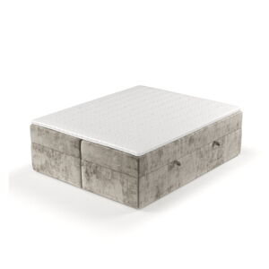 Svetlohnedá boxspring posteľ s úložným priestorom 200x200 cm Yoko – Maison de Rêve