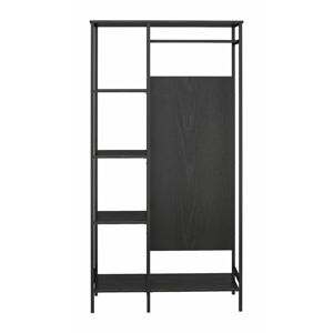 Čierna šatníková skriňa v dekore duba 95x180 cm Modine - Støraa