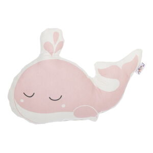 Ružový detský vankúšik s prímesou bavlny Mike & Co. NEW YORK Pillow Toy Whale, 35 x 24 cm