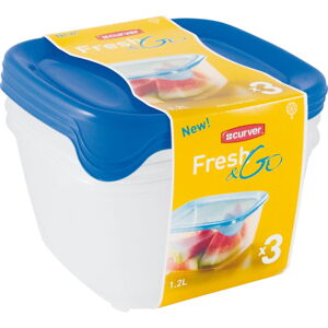 Súprava 3 dóz na potraviny Curver Fresh&Go, 1,2 l