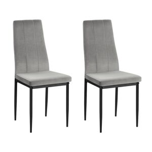 Sivé zamatové jedálenské stoličky v súprave 2 ks Kelly – Støraa