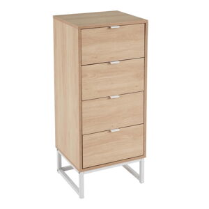 Vysoká komoda v dekore brezy v prírodnej farbe 40x98 cm – Casa Selección