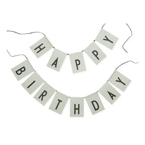 Svetlozelená girlanda Design Letters Happy Birthday