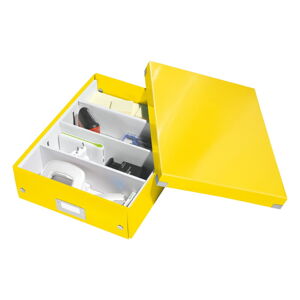 Žltý kartónový úložný box s vekom 28x37x10 cm Click&Store – Leitz