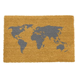 Rohožka z prírodného kokosového vlákna Artsy Doormats World Map, 40 x 60 cm