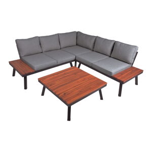 Šedý záhradný lounge set z masívu akácie pre 4 Theresa - Garden Pleasure