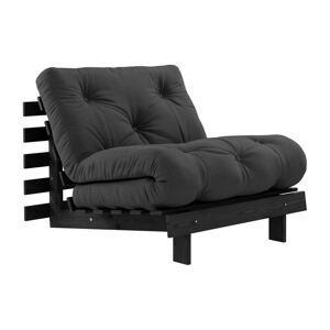 Rozkladacie kreslo s tmavosivým poťahom Karup Design Roots Black/Dark Grey