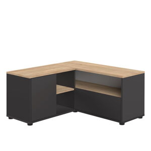 TV stolík v dekore duba v čierno-prírodnej farbe 90x45 cm Angle – TemaHome