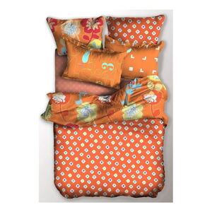 Oranžové predĺžené obliečky na jednolôžko z mikrovlákna 220x155 cm Jump – AmeliaHome
