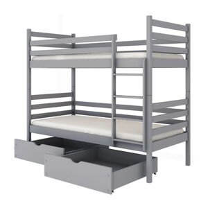 Sivá poschodová detská posteľ s úložným priestorom 80x180 cm Nemo - Lano Meble