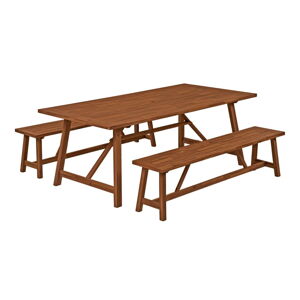 Záhradný jedálenský set z masívu akácie v prírodnej farbe pre 4 Sydney - Garden Pleasure