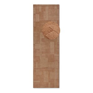 Hnedý ručne tkaný vlnený behúň 80x250 cm Wilhelmine – Villeroy&Boch