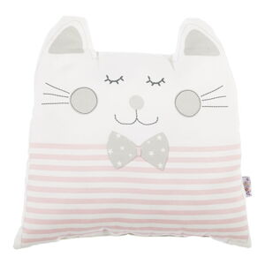 Ružový detský vankúšik s prímesou bavlny Mike & Co. NEW YORK Pillow Toy Big Cat, 29 x 29 cm