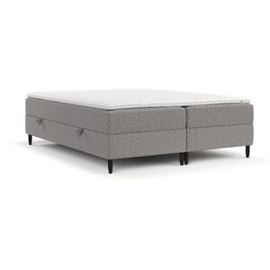 Sivá boxspring posteľ s úložným priestorom 140x200 cm Malte – Maison de Rêve