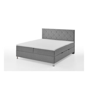 Svetlo šedá boxspring posteľ s úložným priestorom 180x200 cm Leo - Meise Möbel