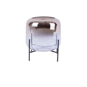 Sklenená váza PT LIVING Silver Fade, výška 19 cm