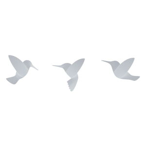 Súprava 3 bielych 3D nástenných samolepiek Umbra Hummingbird