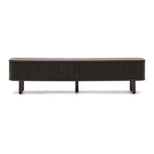 Tmavohnedý TV stolík v dekore jaseňa 200x50 cm Mailen – Kave Home