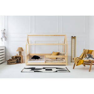 Domčeková detská posteľ z borovicového dreva 80x140 cm v prírodnej farbe Mila MBW – Adeko