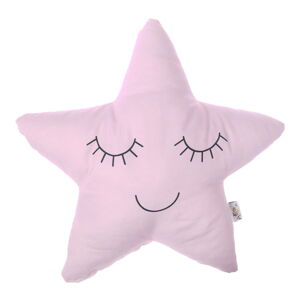 Svetloružový detský vankúšik s prímesou bavlny Mike & Co. NEW YORK Pillow Toy Star, 35 x 35 cm