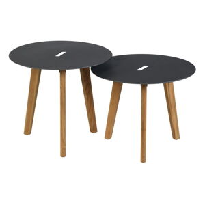 Okrúhle záhradné odkladacie stolíky v súprave 2 ks ø 50 cm Laura – Exotan