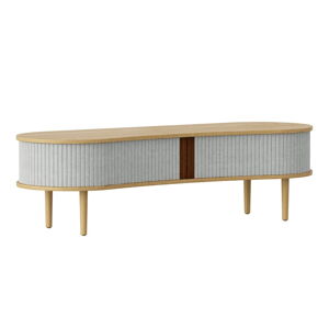 Sivý/v prírodnej farbe TV stolík v dekore duba 140x40 cm Audacious – UMAGE