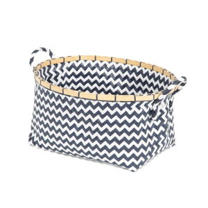 Modro-biely úložný košík Compactor Zigzag